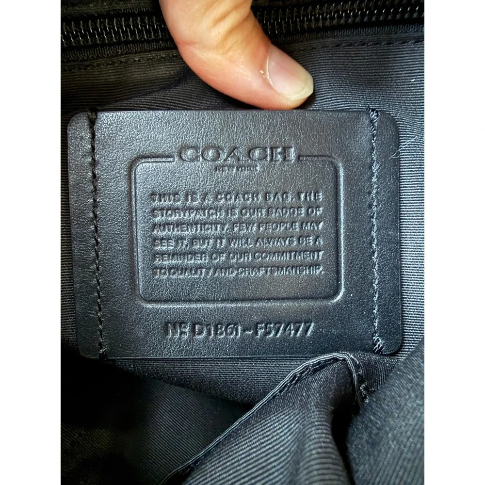 Coach Terrain Trek Backpack Large Black Perforated Leather Excellent F57477 Men